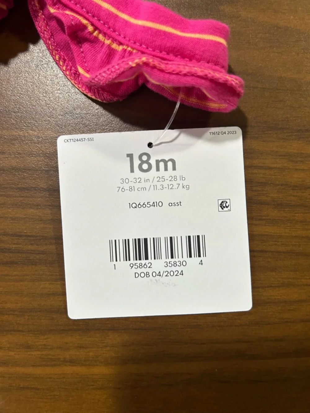 Carter's Pink Striped Toddler Tank Top - Picture 6 of 6